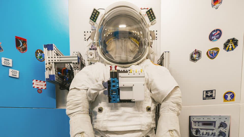 Collins Aerospace’s Next-Gen spacesuit, intended for use at the International Space Station, is seen during the design process. NASA and Collins agreed to end the development deal, according to the space agency. - Trent Sugg/Collins Aerospace/PR Newswire