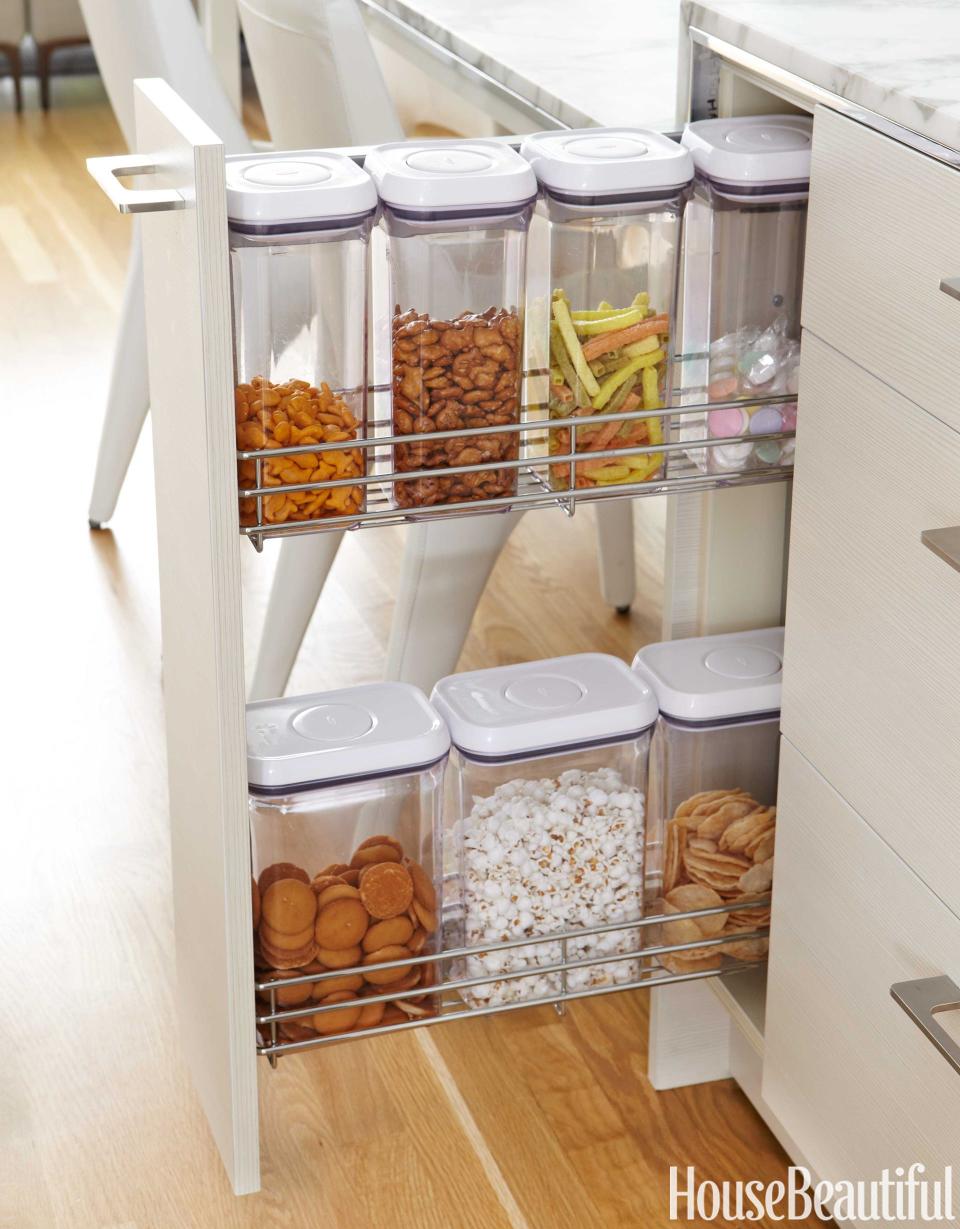 <p>You've probably got all your standard stuff stored away, like kitchen utensils, clothes, and extra towels, but what about all the extra stuff that you <em>need</em> room for, but don't traditionally put in drawers? These drawers are the answer to all your <a rel="nofollow noopener" href="https://www.housebeautiful.com/home-remodeling/diy-projects/how-to/g2037/diy-storage-solutions/" target="_blank" data-ylk="slk:storage woes;elm:context_link;itc:0;sec:content-canvas" class="link ">storage woes</a>. From a place to store your hot tools, to a snack station, to a wet bar-guests will never expect what's tucked inside these creative organizers.</p>