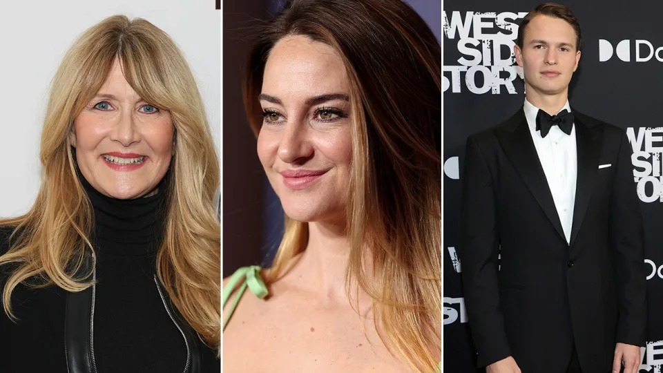 Laura Dern, Shailene Woodley y Ansel Elgort