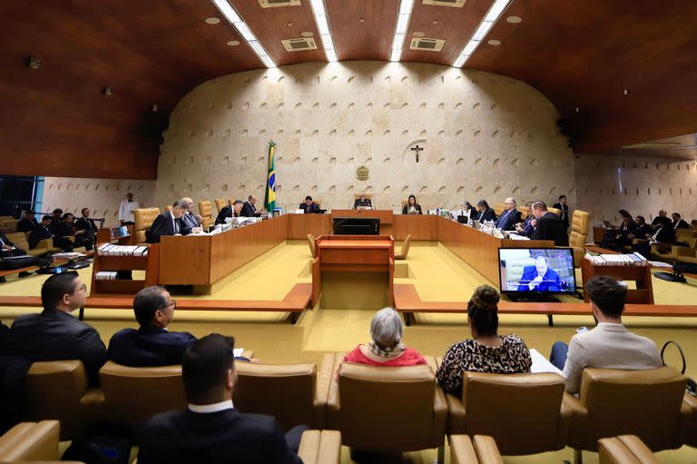 Vista del STF de Brasil durante los juicios por los disturbios del 8 de enero perpetrados por partidarios del expresidente brasileño Jair Bolsonaro en Brasilia.