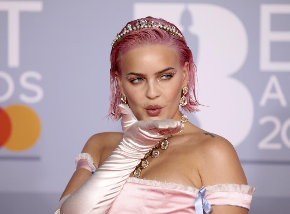 Anne-Marie poses for photographers upon arrival at Brit Awards 2020 in London, Tuesday, Feb. 18, 2020.(Photo by Vianney Le Caer/Invision/AP)