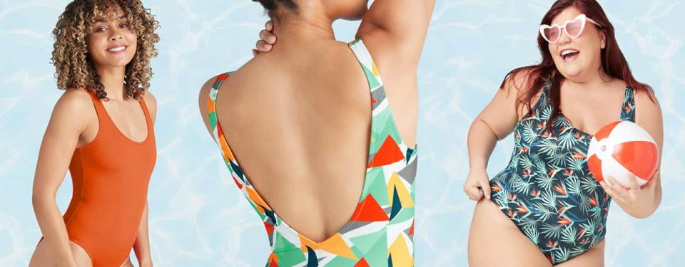 MeUndies Women's One-Piece swimsuit bold colorful patterns