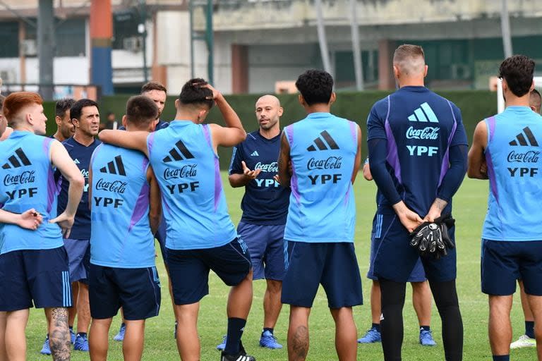 Javier Mascherano, durante un entrenamiento de la Selección Argentina Sub 23