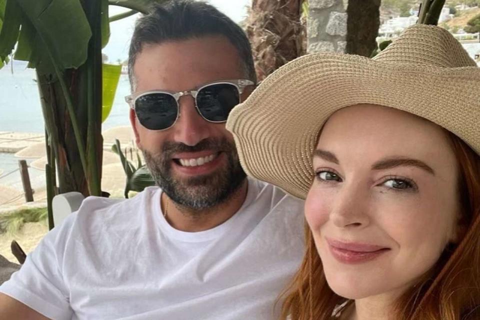 <p>Lindsay Lohan/Instagram</p> Lindsay Lohan and Bader Shammas