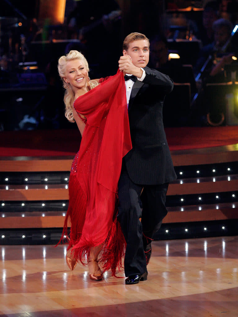 Cody Linley and Julianne Hough perform a dance on the seventh season of Dancing with the Stars.