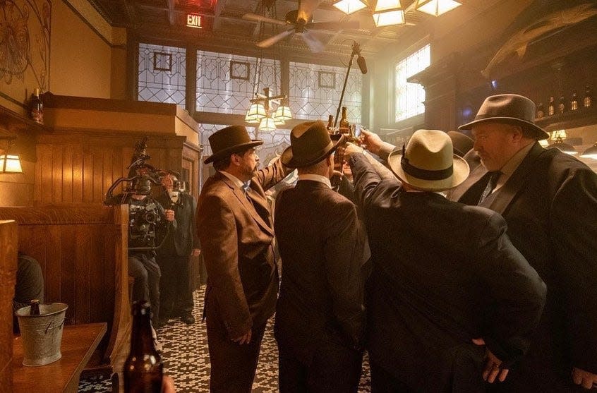Scenes for the upcoming film "Triangle Park," which recalls the formation of the conference of teams that became the NFL and focuses on the league's first game in Triangle Park in Dayton, were shot at Bender's Tavern in Canton.