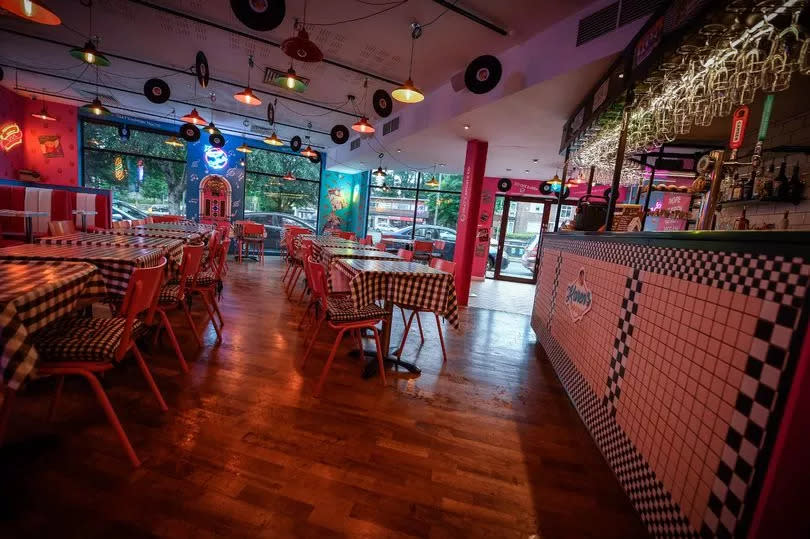 Inside the Karen's Diner restaurant in Prestwich