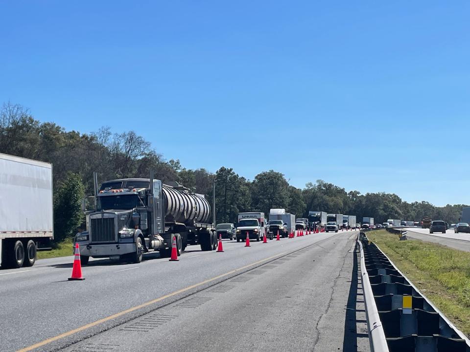 This is what traffic looked like Tuesday following a crash on I-75 that killed one person.