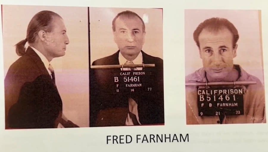 Fred Bernard Farnham is seen in old prison mugshots. (KRON4 Photo)