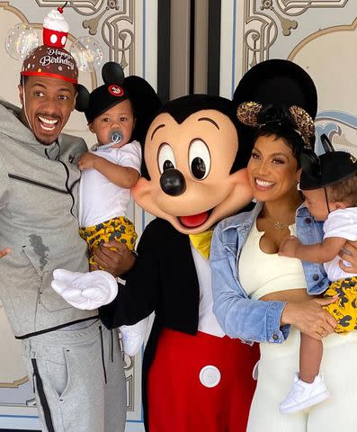 Nick Cannon/Instagram Nick Cannon, Abby De La Rosa and their twins with Mickey Mouse