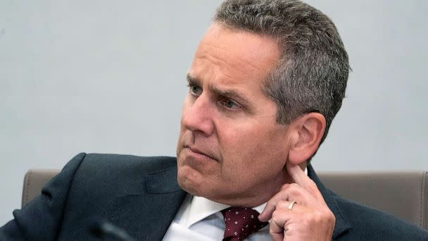 PHOTO: File - Federal Reserve Board Vice Chair for Supervision Michael Barr listens to participants at a hearing at the Federal Reserve building, Sept. 23, 2022, in Washington. (Manuel Balce Ceneta/AP, FILE)