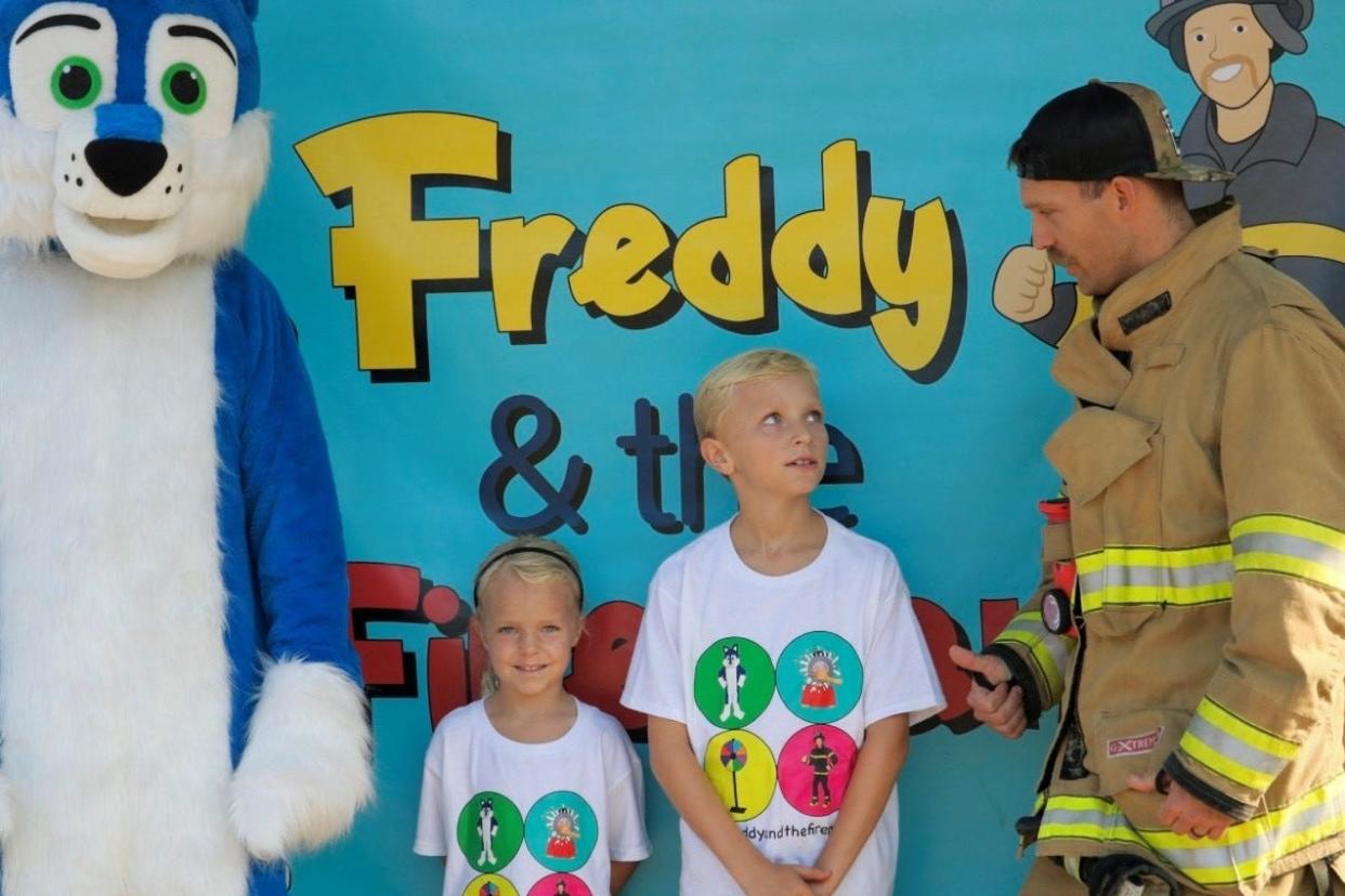 Justin Rollins, a personal trainer and the father of three young children, is the creator of Freddy and the Fireman, a website and YouTube channel that aims to get kids and parents moving. He works with Pelham-Batesville firefighter Jason Worthy, who is also a personal trainer and a father of four, to add safety tips that engage children and make learning fun.