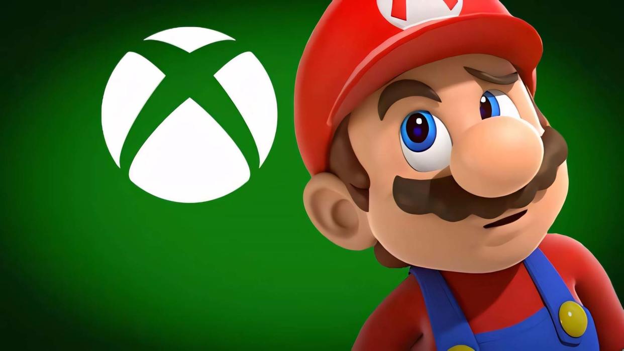  Mario and Xbox logo. 