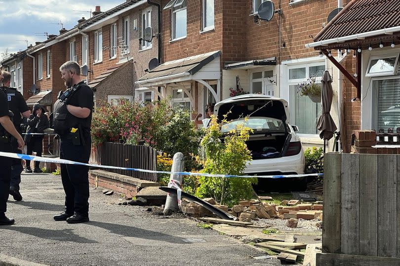 Tye ploughed his Mercedes into his ex-partner's garden on Tithe Barn Road in Hardwick, Stockton