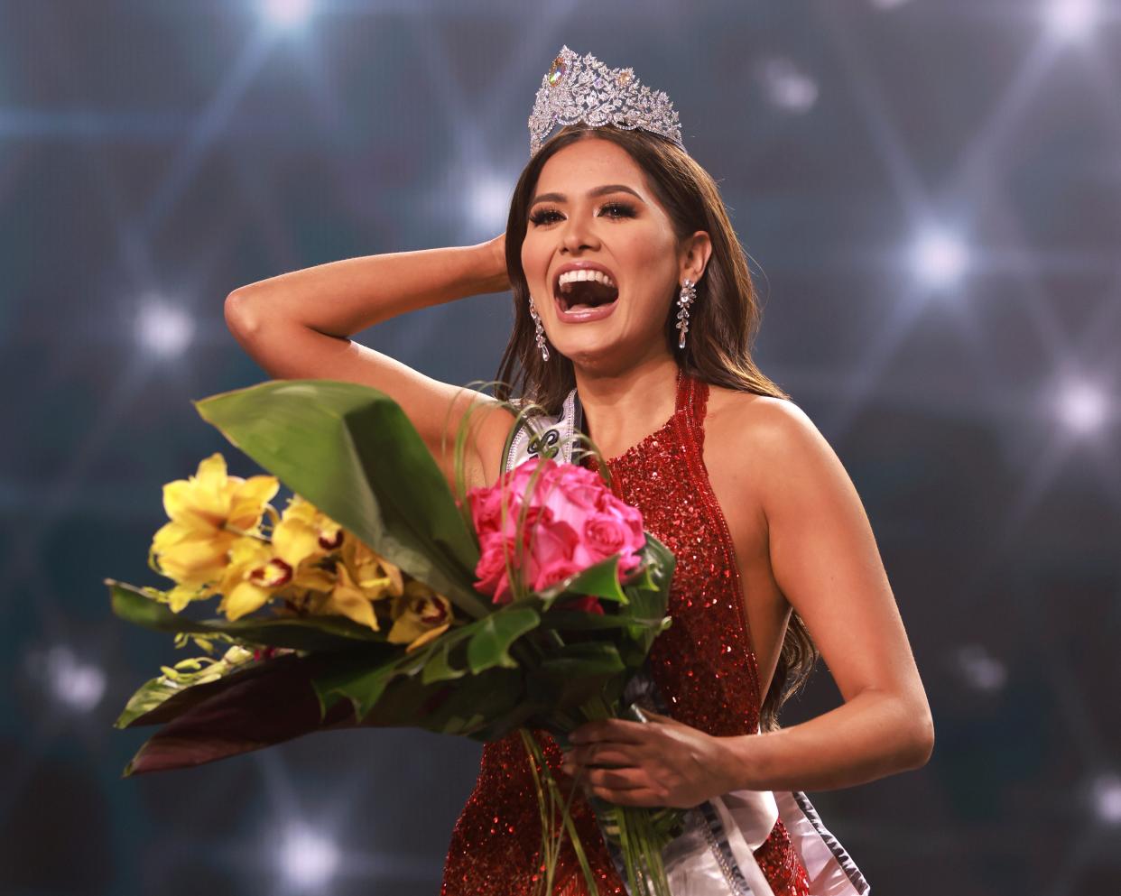 <p>Andrea Maza, the newly crowned Miss Universe had caused widespread confusion about whether she is married</p> (AP)