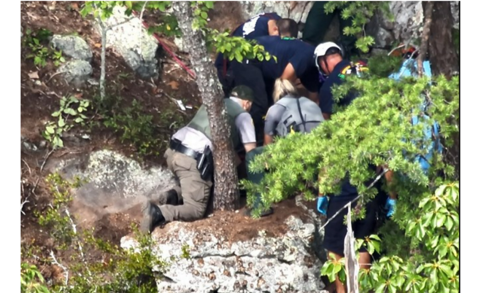 Searchers rescued a teen from a remote cliff in Crowders Mountain State Park in Gaston County, NC, on Thursday, Aug. 17, 2023.