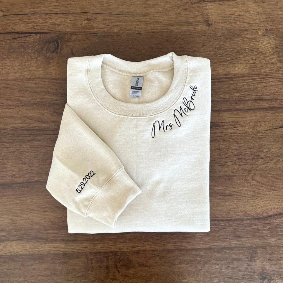 18) Custom Mrs. Embroidered Sweatshirt