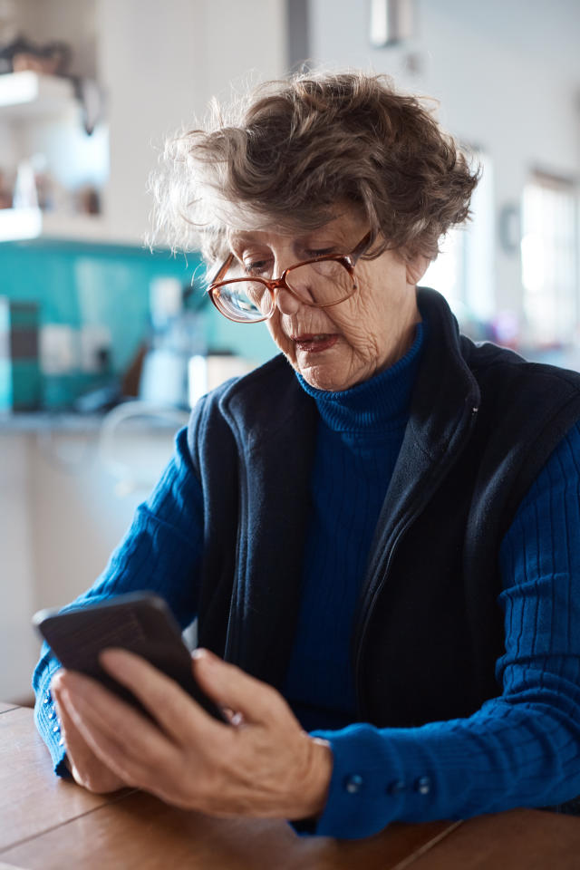 A stock picture of a woman struggling with her eyesight. Age-related macular degeneration is the biggest cause of sight loss in the UK. (Getty Images)