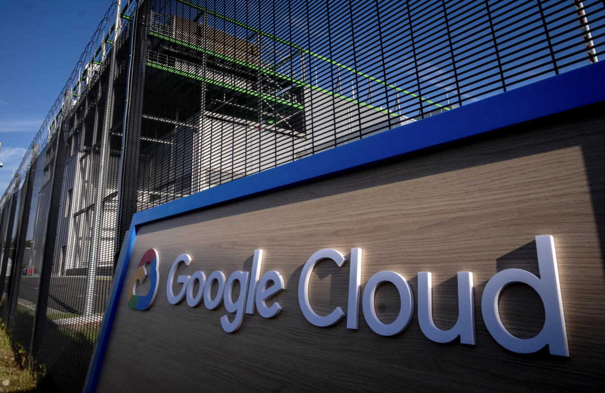 Google's first own datacenter in Germany is pictured during its inauguration in Hanau near Frankfurt, Germany, Friday, Oct. 6, 2023. (AP Photo/Michael Probst)