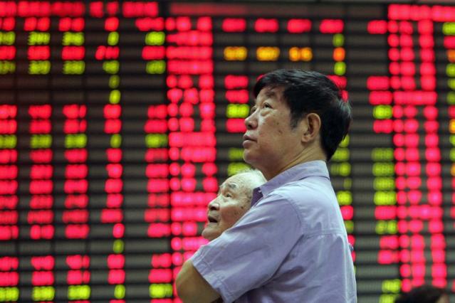 Performance Concept. Man Hanging on Chinese Pole Stock Image