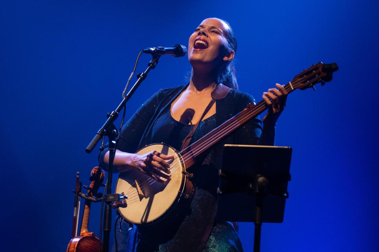 <span>Banjo star Rhiannon Giddens at the Royal Festival Hall in London in November 2019.</span><span>Photograph: Lorne Thomson/Redferns</span>