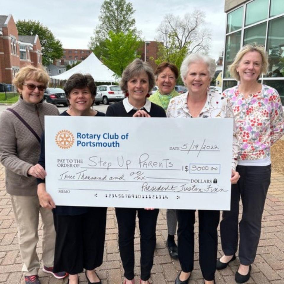 The Portsmouth Rotary Club gives Step Up Parents $3,000 for kinship caregiver support.