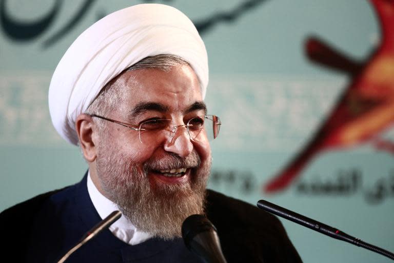 Iranian President Hassan Rouhani, seen here on August 30, 2014 in Tehran, will meet David Cameron during a UN summit in New York