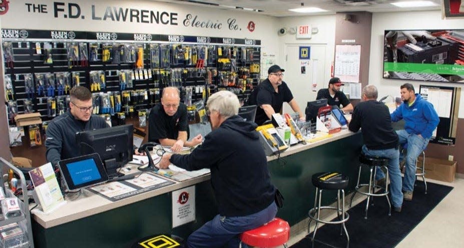 The sales counter at F.D. Lawrence Electric.