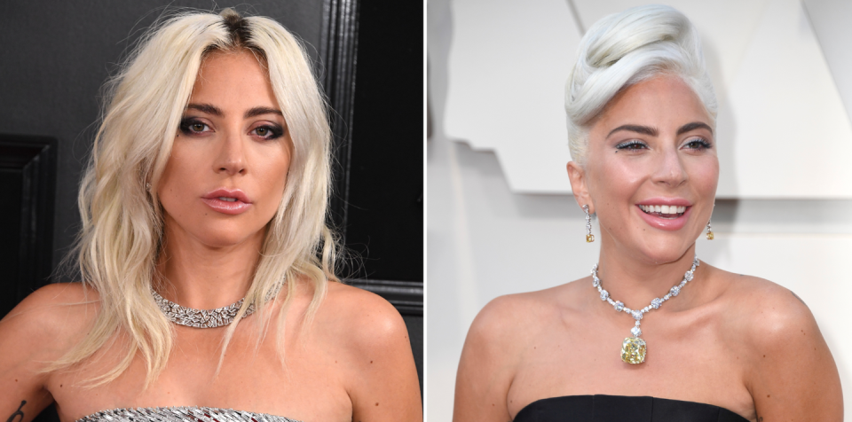 <p>At the 2019 Oscars, Lady Gaga showed off a brand new hair color. She amplified her bleached strands with a white-gray tint that's 100% unique – AKA: totally Gaga. </p>