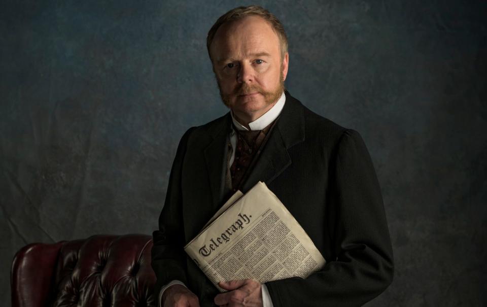 Jason Watkins as Bernard Fortescue, the editor of The Daily Telegraph, in the BBC's new adaptation of Around the World in 80 Days - Peu Communications