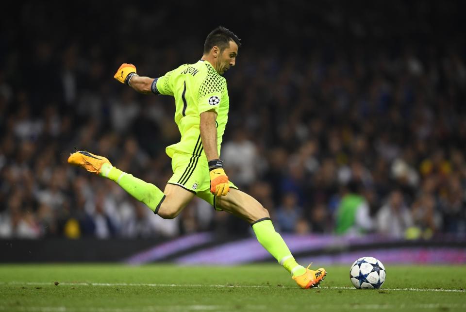 <p>Gianluigi Buffon of Juventus in action during the UEFA Champions League Final between Juventus and Real Madrid at National Stadium of Wales </p>