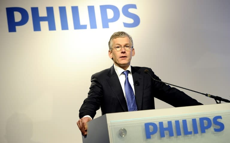 Philips CEO Frans van Houten speaks during a press conference in Amsterdam