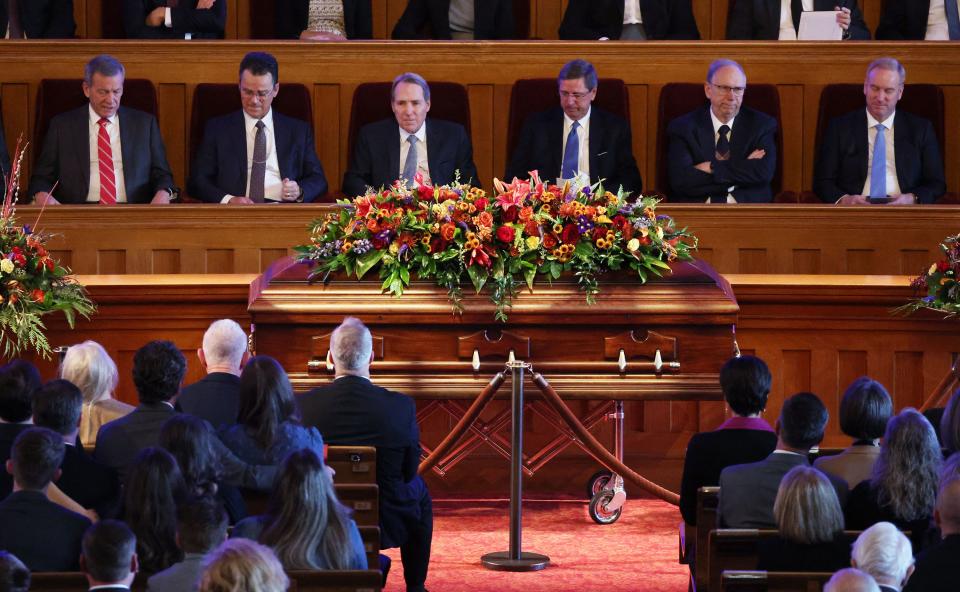 Funeral services for President M. Russell Ballard of The Church of Jesus Christ of Latter-day Saints are held at the Salt Lake Tabernacle in Salt Lake City on Friday, Nov. 17, 2023. | Jeffrey D. Allred, Deseret News