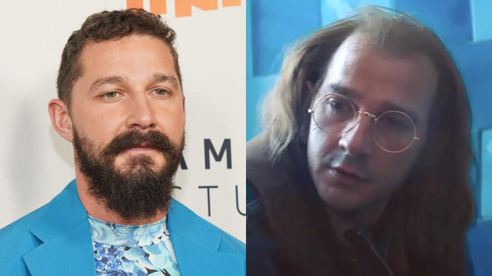 LaBeouf sports a balding wig and enormous glasses to embody a version of his own father in the bracing drama <em>Honey Boy</em>. He wrote it too. (Credit: Rachel Luna/FilmMagic/Sony)