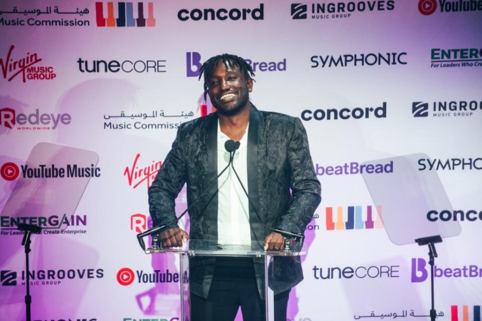 Host and musical performer Hannibal Buress at the 2023 A2IM Libera Awards. (Courtesy of Nick Karp)