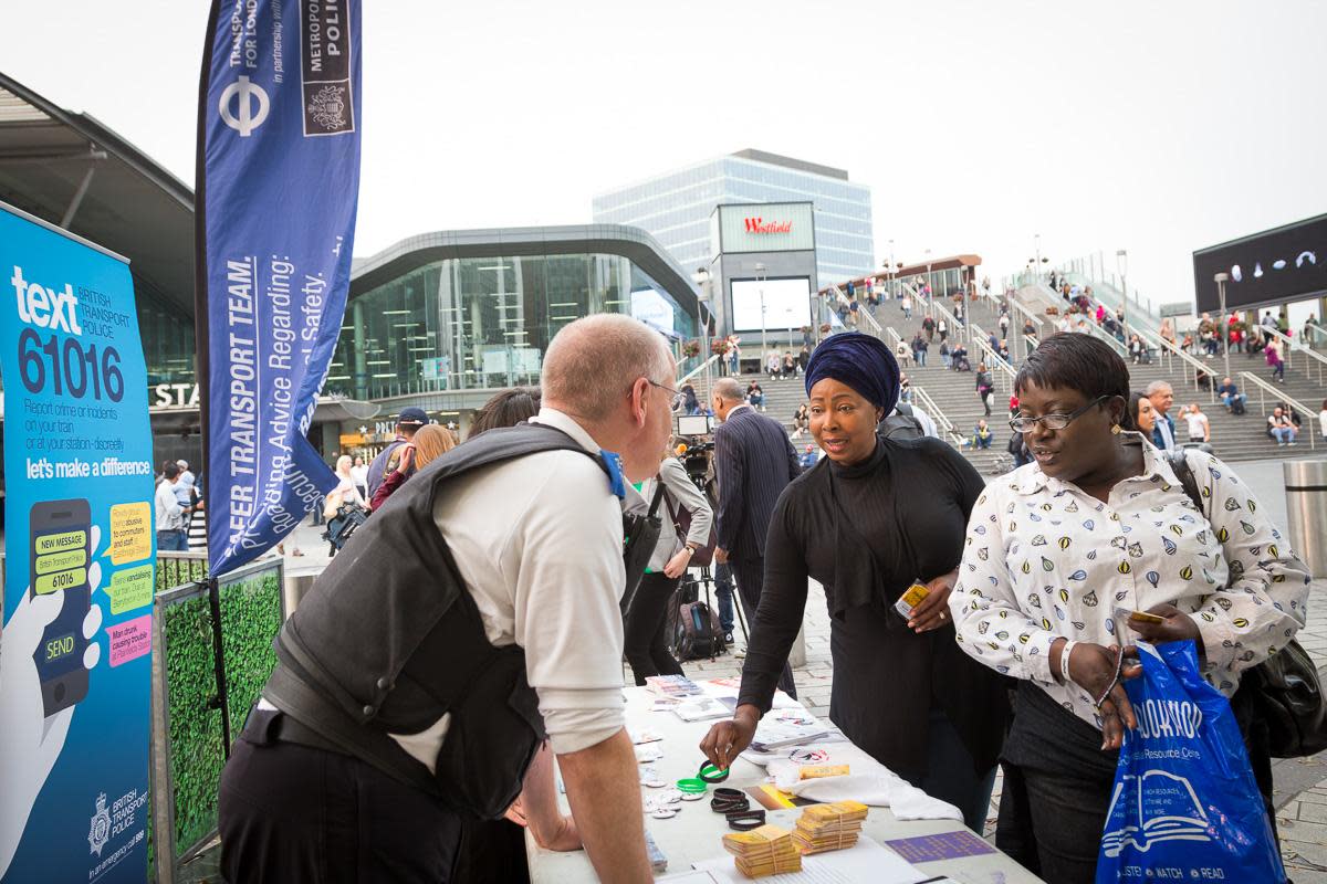 National Hate Crime Awareness Week community engagement takes place in Stratford. London's Police forces have joined a national campaign to tackle hate crime on public transport: TfL