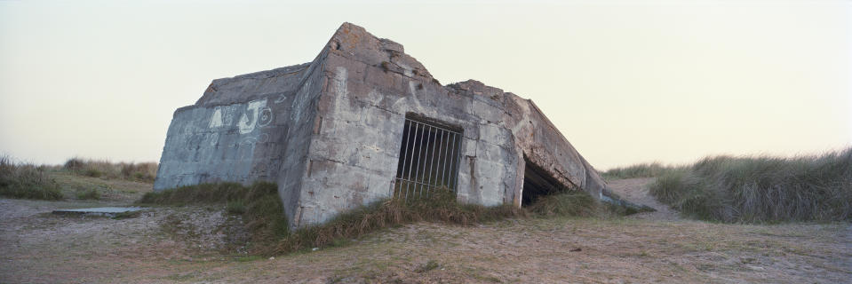 The remains of a German defense bunker on 'Juno Beach'  that would have been used during the June 6, 1944 D-Day landings, on April 30, 2019 in Courseulles-sur-Mer, on the Normandy coast, France. (Photo: Dan Kitwood/Getty Images)