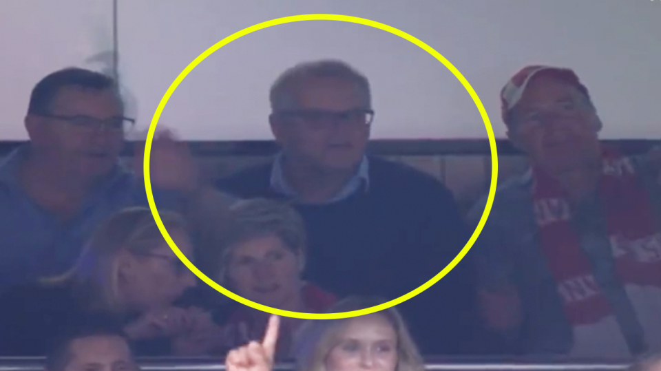 Former PM Scott Morrison (pictured) watching the Sydney Swans at the SCG.