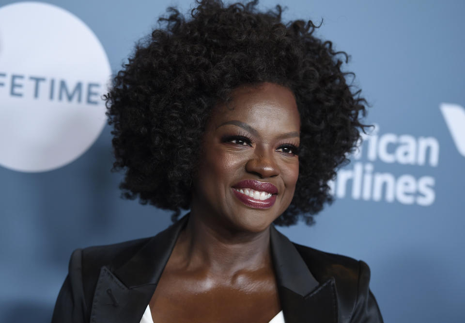 FILE - Viola Davis arrives at The Hollywood Reporter's Women in Entertainment Breakfast on Dec. 5, 2018, in Los Angeles. Davis, Sterling K. Brown and LeBron James are among several honorees at the AAFCA TV Honors later this month. The African American Film Critics Association announced the recipients of the second annual event on Wednesday. The virtual ceremony is scheduled to air Aug. 22. (Photo by Jordan Strauss/Invision/AP, File)