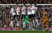 <p>Fulham put up a huge wall to keep out Eriksen </p>