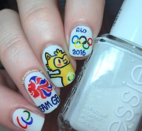 This nail art pro even managed to paint the mascot! 