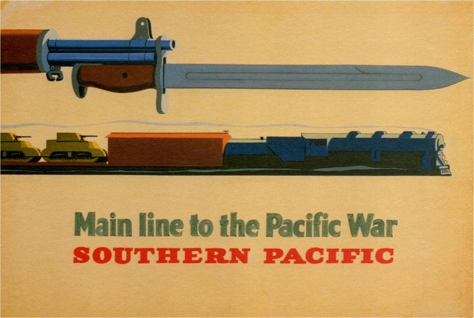 Main Line to the Pacific War. Southern Pacific Railroad, 1945. Artist: George Lerner & Lyman Power (Photo by Fine Art Images/Heritage Images/Getty Images)