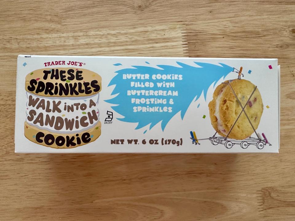 Trader Joe's These Sprinkles Walk into a Sandwich cookies