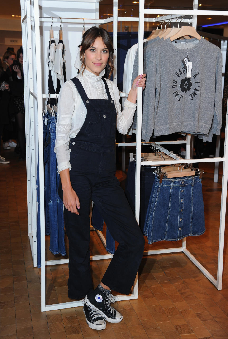 LONDON, ENGLAND - JANUARY 15:  Alexa Chung launches her new jeans collection 'Alexa Chung x AG' at Selfridges on January 15, 2015 in London, England.  (Photo by Eamonn McCormack/WireImage)