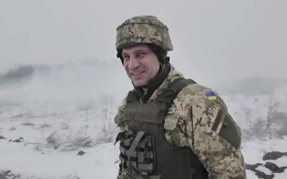 Vitali Klitschko seen dressed in army combat uniform in a video clip posted on his Instagram feed in October 2021. Source: https://www.instagram.com/p/CU_9Mq8AXP1/ - Instagram