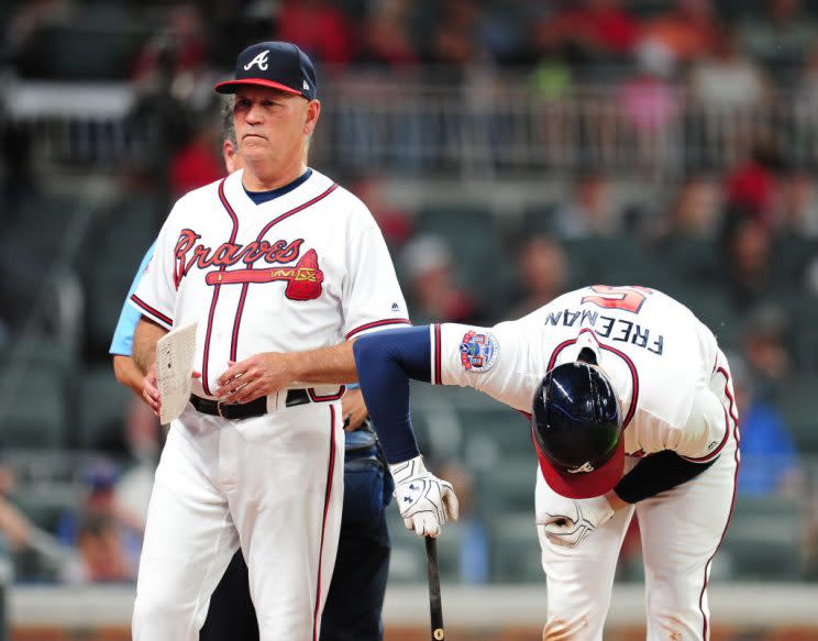 Freddie Freeman’s injury was a brutal hit for the Braves, and a standings-altering event in fantasy. (Photo by Scott Cunningham/Getty Images)