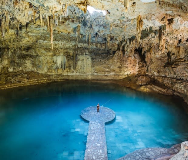 Yucatán's cenotes were formed by limestone-rich earth collapsing into subterranean rivers. An estimated 10,000 of these natural sinkholes are spread throughout the peninsula. <p>Matteo Colombo/Getty Images</p>