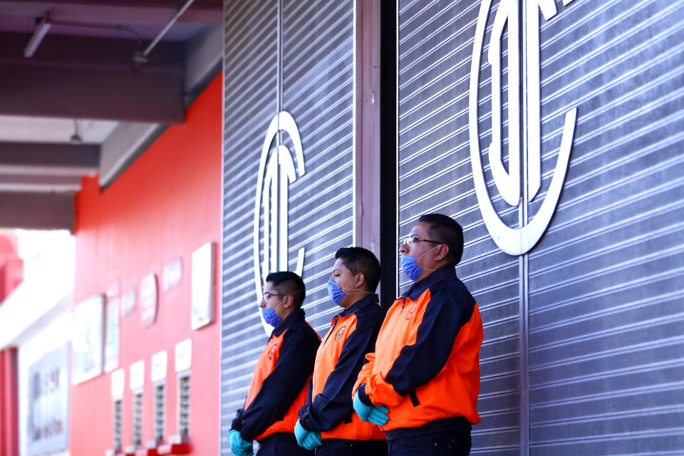 TOLUCA, MEXICO - MARCH 15: Details of security of the stadium prior to the 10th round match between Toluca and Atlas as part of the Torneo Clausura 2020 Liga MX at Nemesio Diez Stadium on March 15, 2020 in Toluca, Mexico.  The match is played behind closed doors to prevent the spread of the novel Coronavirus (COVID-19). (Photo by Angel Castillo/Jam Media/Getty Images)