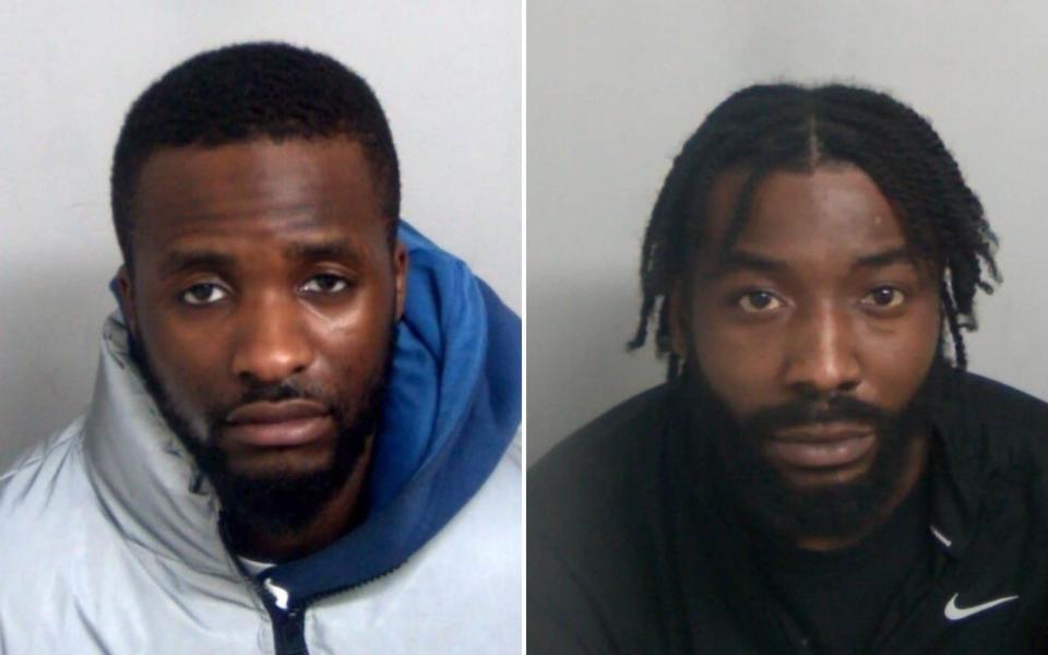 Ali Sesay, left, was jailed for 12 years while Romario Henry was sentenced to 15 years behind bars - Essex Police/PA