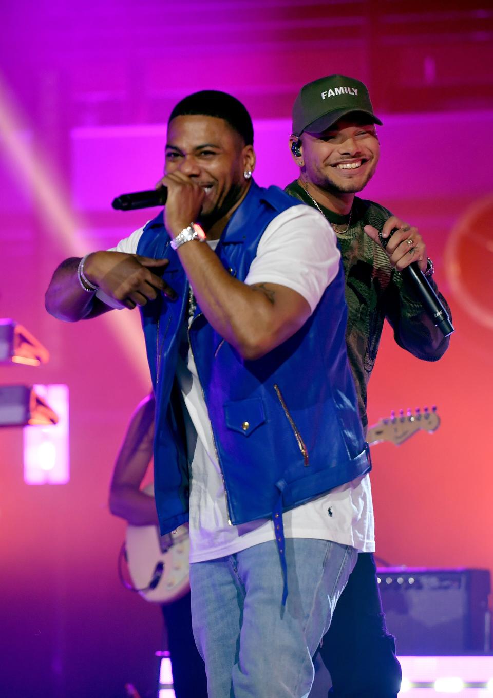 Nelly and Kane Brown perform onstage for "CMT Crossroads: Nelly & Friends" at The Factory in  Franklin in 2021.